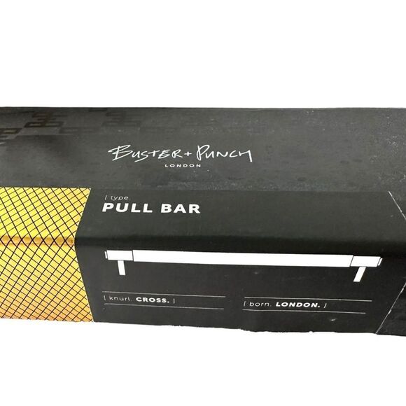 NWOT - BUSTER & PUNCH Brass Pull Bar in Cross Knurl Pattern, size Large - Picture 5 of 10